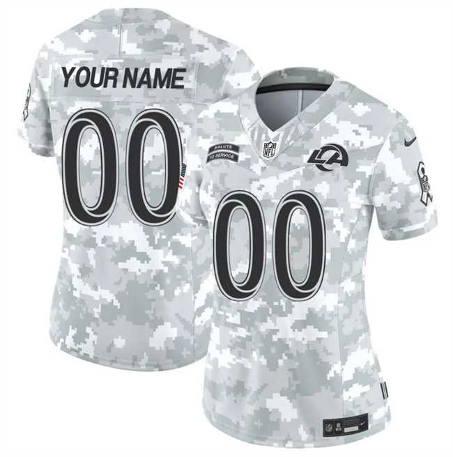 Womens Los Angeles Rams Active Player Custom 2024 F.U.S.E Arctic Camo Salute To Service Limited Stitched Football Jersey(Run Small)->customized nfl jersey->Custom Jersey